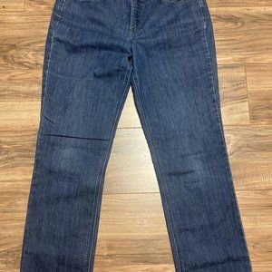 Jones New York Jeans Park Ave Curvy Straight Leg Women's 10 Navy Denim